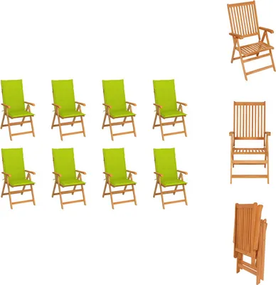 Produktbild von vidaXL Garten-Liegestühle mit Kissen 8 Stk. Massivholz Teak -  Gartenstühle