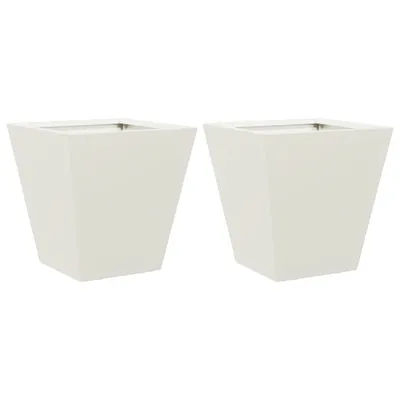 Immagine prodotto di vidaXL Fioriera 2 pezzi Bianco 30x30x30 Acciaio