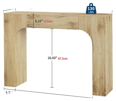 Obrázek produktu pro Konzolový stolek, stylový design, snadná montáž, přírodní dub, 120 cm