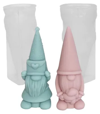 Produktbild von Silikonform Wichtel Weihnachten 3D Gießform Kerzen Seife Gips Deko