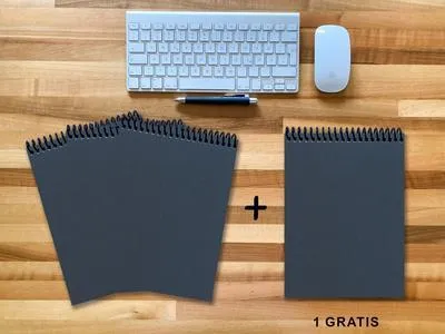 Produktbild von A 4 Notizblock - Set, 3+1 gratis, Luxury 80 Seiten BLAU NEW LAPISLAZULI GLITTER-OPTIK, kariert 5x5mm