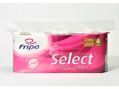Image de 48 rouleaux de papier toilette, 4 plis Ø 12 cm - 14 cm x 10 cm blanc brillant Select 160 feuilles