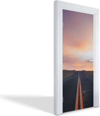 Produktbild von Türfolien Design Selbstklebende Wandsticker Türtapeten - Straße in der Abenddämmerung - 85 x 205 cm