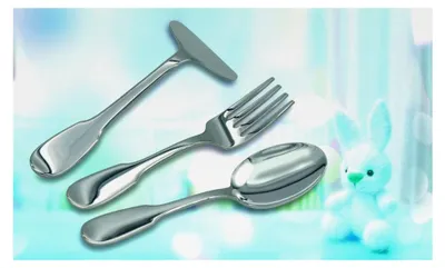 Produktbild von BAMBINO 3-teiliges Babybesteck aus 925er Sterlingsilber