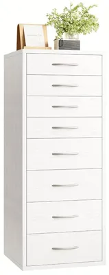 Obrázok produktu pre Komoda, biela, s 8 zásuvkami, rozmer 45 x 40 x 105 cm