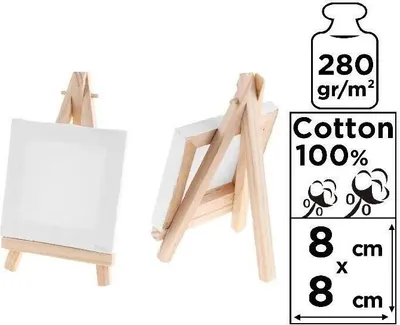Zdjęcie produktu dla Podobrazie mini 8x8 cm 280 g/m2 ze sztalugą