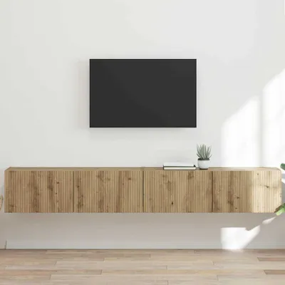 Productafbeelding van vidaXL TV-wandmeubel, 2 stuks, kunstmatig eikenhout, 98 x 31 x 29,5 cm
