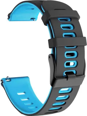 Produktbild von Sport Ersatz Armband für Honor Magic Watch 2 42mm Silikon Band Loop, Farbe:Schwarz Blau