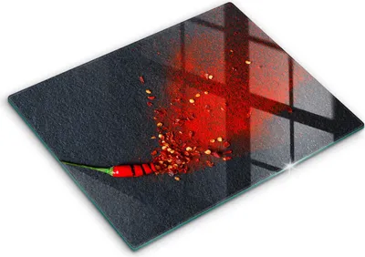 Produktbild von Abdeckung Glas - Küchenabdeckung - 40x52 cm - Abdeckplatte - Chilischote