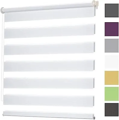 Produktbild von Tragbarer Blackout Blind 40 x 340 cm Sonnenschutz 100% Klemmwalzenfenster Türen Bohrklemmfix Türen, weiß