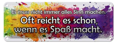 Produktbild von Blechschild Spruch 27x10cm muss nicht alles Sinn machen Dekoration