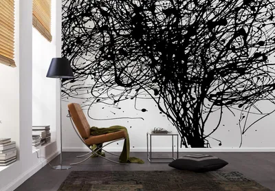 Produktbild von Komar Vlies Fototapete "Curls", schwarz/weiß, 200 x 250 cm; V4-758