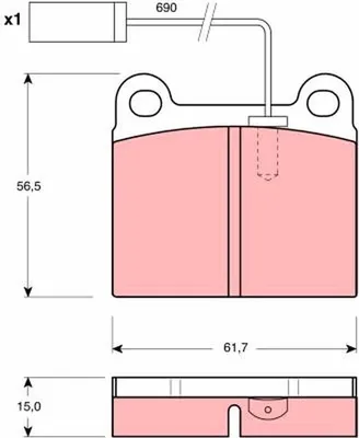 Produktbild von TRW Bremsbeläge Satz Vorne für ALFA ROMEO 75 (162B) GDB1252
