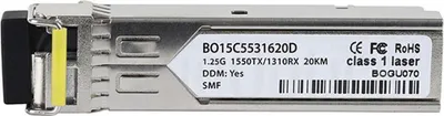 Produktbild von BlueOptics SFP-1G10BLC-T-BO, Faseroptik, 1250 Mbit/s, SFP, SFP, BX-D, 20000 m