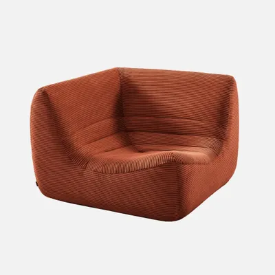 Produktbild von sweeek - Eck-Sessel mit Cordbezug, 1-Sitzer - Terrakotta