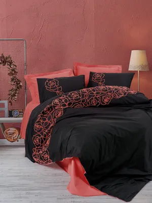 Produktbild von L'Essentiel Linge de Maison, Rosen - Coral, Koralle, Doppel-Bettbezug-Set, 100 % BAUMWOLLE RANFORCE, 200 x 220 cm