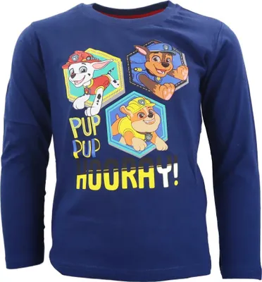 Produktbild von Paw Patrol Chase Marshall Rubble Kinder langarm Shirt – Blau / 128