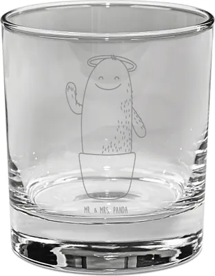 Produktbild von Mr. & Mrs. Panda Tumbler Glas Kaktus Heilig - Transparent - Geschenk, Heiligenschein, Cocktailglas, Familie, Lustig, Bruder, gravur, für Gin, Freundin