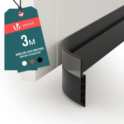 Produktbild von VOUNOT Zugluftstopper für Türen 300cm, selbstklebend, Schallschutz, Kälteschutz, Schwarz
