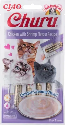 Immagine prodotto di Churu Cat Pollo al gusto di gamberetti 4x14g