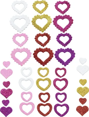 Produktbild von Glorex Moosgummi Sticker Herzen selbstklebend , 72 Stück