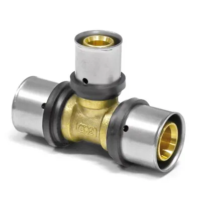 Produktbild von Pipetec Press-T-Stück Mittelabgang reduziert Größe: 26 x 3 - 20 x 2 - 26 x 3 mm