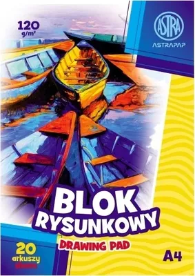Zdjęcie produktu dla ASTRA Blok Rysunkowy A4 - Twórz z pasją na wysokiej jakości papierze 120g!