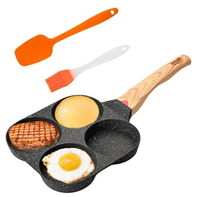 Pfanne mit 4 Mulden, 21 cm, Aluminium, Antihaft, für Eier und Pfannkuchen