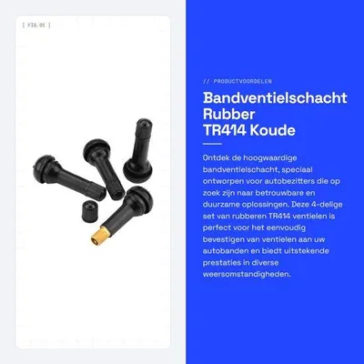 Productafbeelding van Autoband ventiel - TR414 - 4 stuks - Ventiel voor Autoband