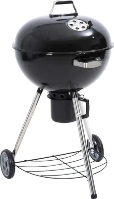 Produktbild von Kamino Kugelgrill, rund, Ø 57 cm, Höhe ca. 97 cm, Schwarz, Stahl, mit Rädern, regelbarem Luftabzug, abnehmbarer Ascheauffangschale, inkl. Rost & Ablage, für Camping & Garten