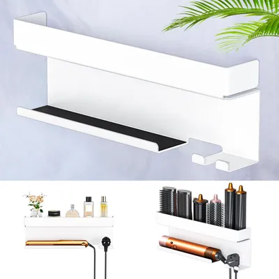 Imagen del producto de Omgoods: Soporte de pared para secador de pelo con adhesivo de alta resistencia