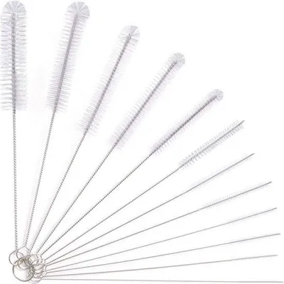 Zdjęcie produktu dla Zestaw szczotek czyszczących, 12 sztuk, długość 22 mm, nylonowe, białe