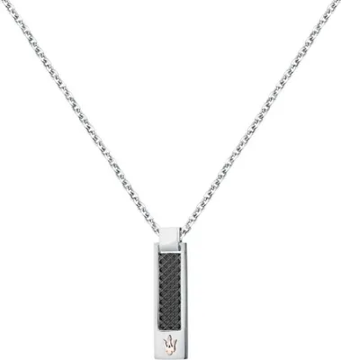 Image de MASERATI NECKLACE IP BLACK 100% acier inoxydable argenté