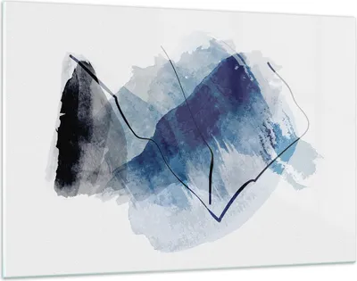 Produktbild von Bilder auf glas - Einteilig - Blau Schwarz Abstraktion - 120x80cm - Glasbilder - Wandbilder - Bilder - zum Aufhängen bereit - Wanddekoration aus Glas - Glas Bilder - Wandbild auf Glas - GAA120x80-5058