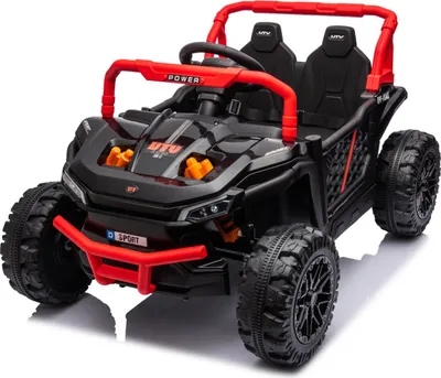 Produktbild von Elektroauto für Kinder UTV Small 12V, schwarz, Hinterradantrieb, 12V Batterie, Kunststoffräder, Breiter Doppelsitz für nur ein Kind, 2,4 GHz Fernbedienung, MP3-Player mit USB/SD-Eingang, LED-Leuchten