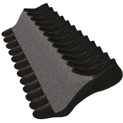 Image de Chaussettes invisibles - 6 paires - Noires - En coton antidérapant