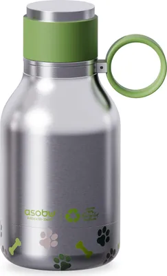 Produktbild von Asobu - Dog Bowl - recycelte Edelstahlflasche mit Hundenapf Silber