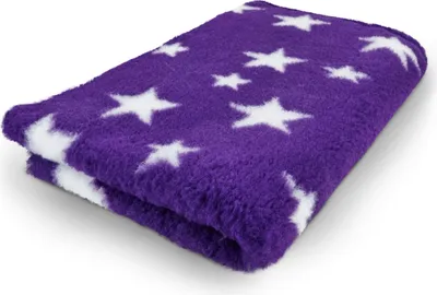 Produktbild von Vet Bed Hundedecke royal lila mit weißen Sternen 150 x 100 cm