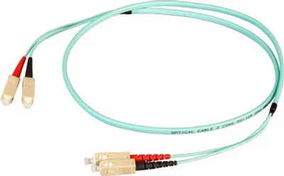 Produktbild von Duplex Jumper SC-SC 50/125µm, OM3, LSZH -- aqua, Flat Twin 3x5mm, 20 m