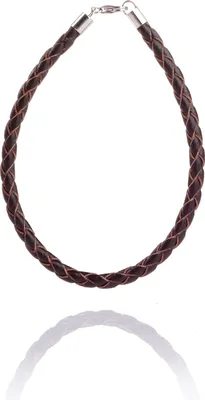 Produktbild von Geflochtes Leder Armband Braun mit Silberverschluss Silber 925 Herrenschmuck Uni -22cm