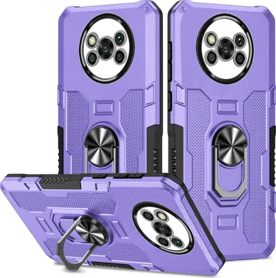 Immagine prodotto di Xiaomi Poco X3 Case, resistente custodia a doppio strato con supporto ad anello e supporto per Xiaomi Poco X3 NFC / X3 Pro Purple