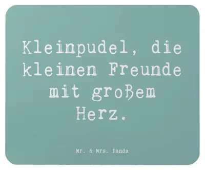 Produktbild von Mr. & Mrs. Panda Mousepad Spruch Kleinpudel Liebe - Meeresbrise - Geschenk, mauspad pc, liebevolle Hunde, hypoallergen, Hunderassen Vielfalt, mausunterlage, Charakter