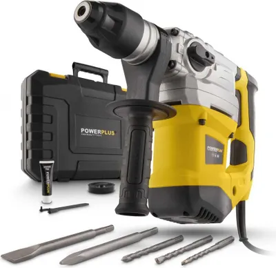 Immagine prodotto di Martello rotante Powerplus 1500 W martello demolitore trapano a percussione SDS + valigetta