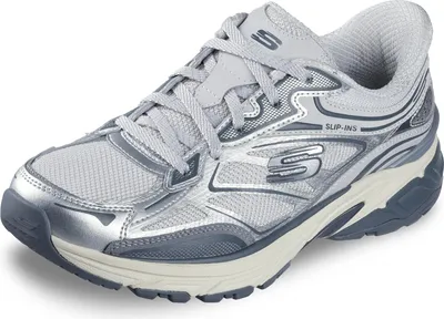 A single Skechers women's slip-on shoe is shown from a side-front angle against a white background.