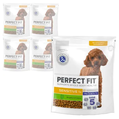 Zdjęcie produktu dla PERFECT FIT Sensitive Indyk 5x825g sucha karma dla dorosłych psów małych ras