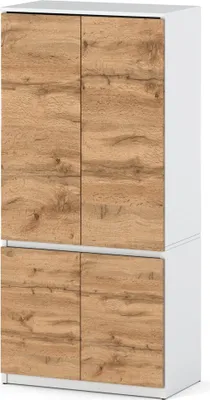 Zdjęcie produktu dla Szafa Nowoczesna Garderoba Do Przedpokoju Posti 80Cm Biały Mat Dąb Wotan