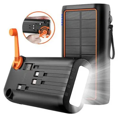 Image de Batterie externe solaire et dynamo 30000 mAh