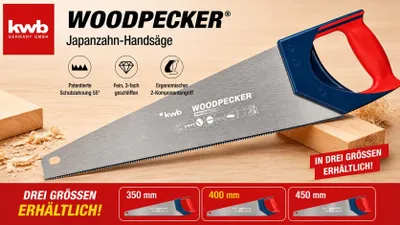 Produktbild von KWB 304109 Woodpecker Japanzahn-Handsäge Fein, 350, 400, 450 mm, Länge:350 mm