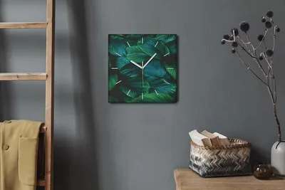 Produktbild von Coloray Hodiny Unikátní 30x30 cm  Tiché hodiny Pro obývací pokoj a kuchyň Nástěnné hodiny Plátno Bílé ručičky hodin - Květinové listy