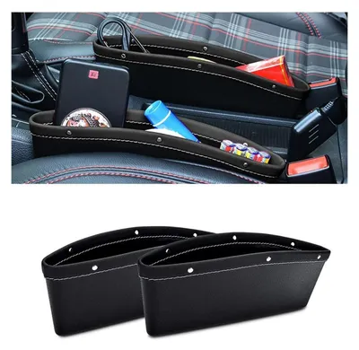 Obrázek produktu pro Organizéry do auta, výplně do prostoru mezi sedadly, černé, sada 2 kusů, rozměry 24x28x10,5 cm, materiál: polyetylen (PE)